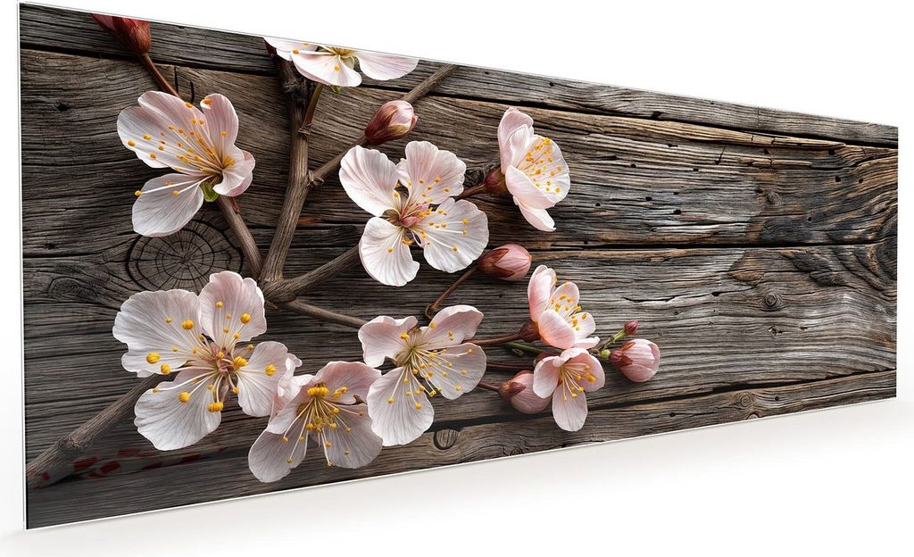 Küchenrückwand Spritzschutz Glas mit Motiv Kirschblüten Holz 40 x 40 cm