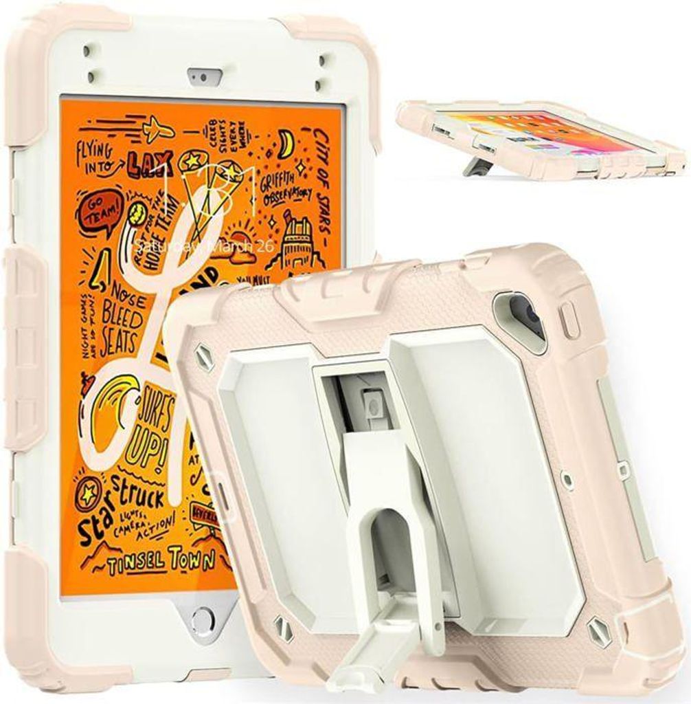 Hülle für iPad Mini 5/4 (7,9 Zoll) mit Ständer und Schultergurt, Pink