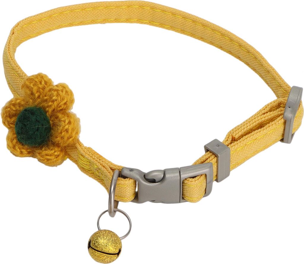 Verstellbares, einfarbig gestepptes Mini-Schweinchenhalsband aus Polyester mit sechsbl?ttrigem Blumenmuster (Haustierbedarf)