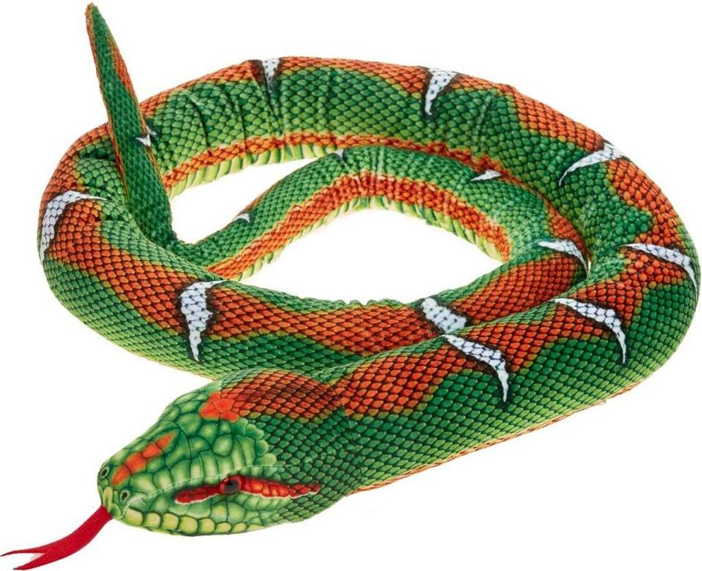 Beppe Zoo Plüschschlange, grün-orange, 180 cm Produktbild 