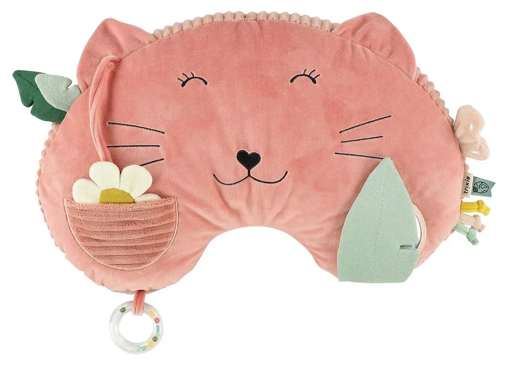 Coussin Trixie Baby Mrs. Cat Rose - Tapis de Sol Tummy Time Éveil Bébé