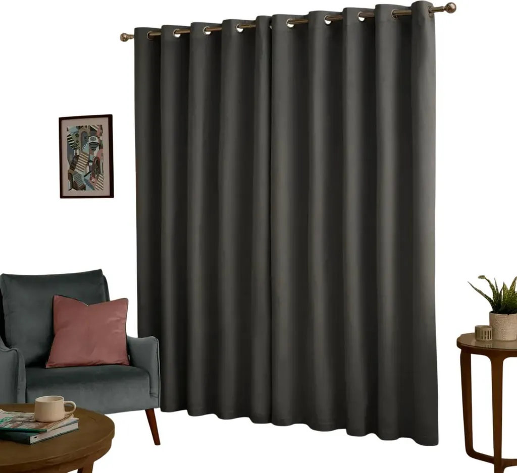 Furn Rideaux occultants Ultimate velours charbon RV3695 168 x 137 cm