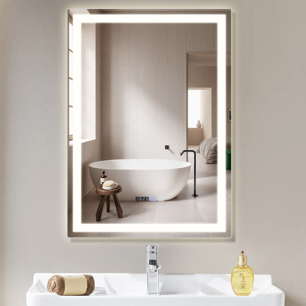Miroir salle de bain LED sans buée 60x80 cm Miroir ZMH réglable IP44