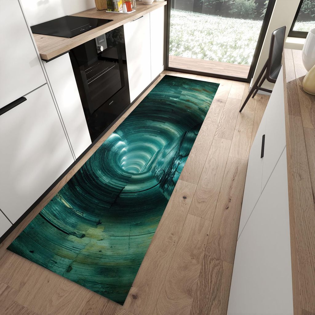 Küchenteppich 80x280cm rutschfest & abwischbar PVC Läufer - Verlassener Tunnel