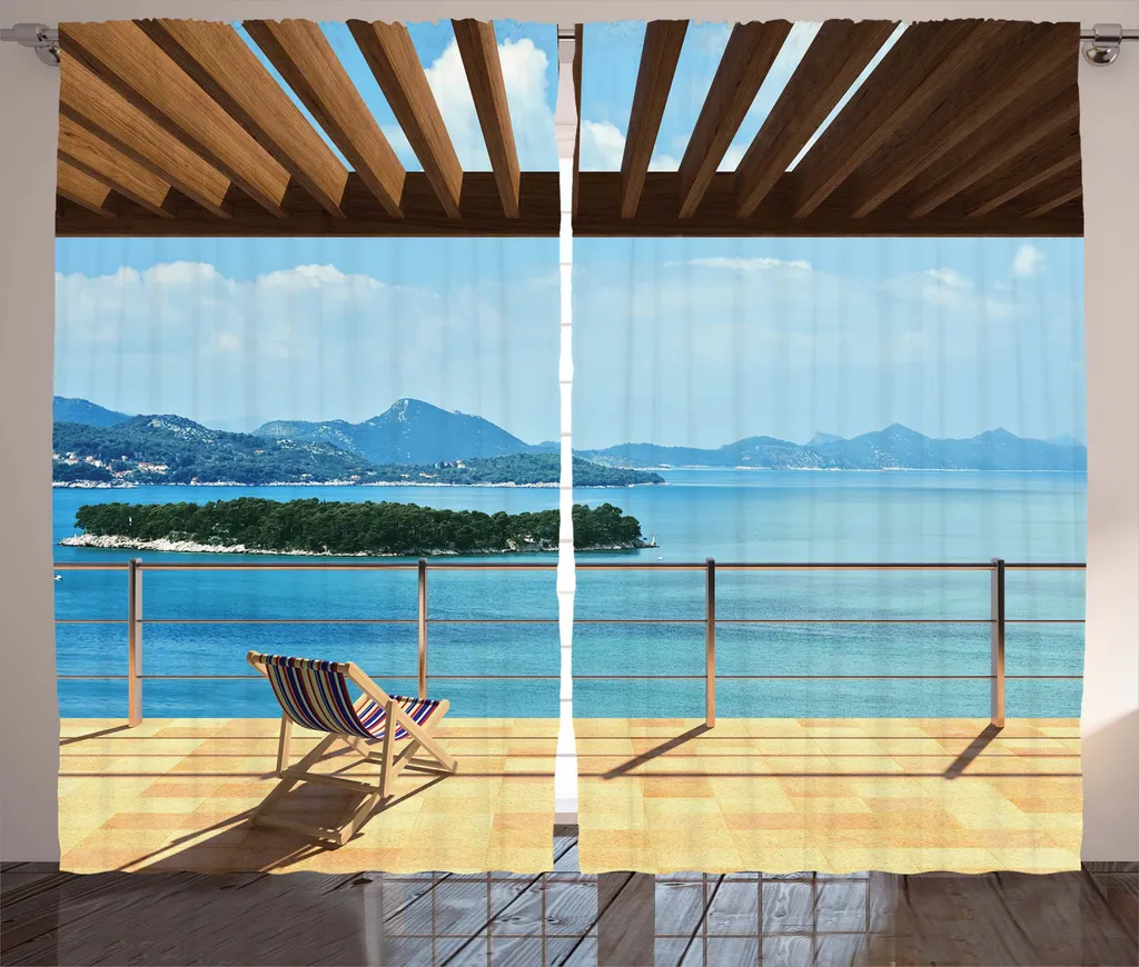 Rideau pour Salon et Chambre Vue Mer Panoramique - Décoration Grand Format