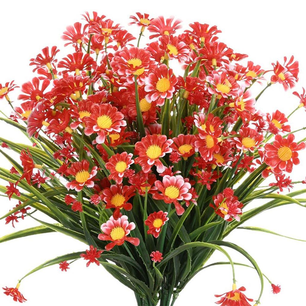 Künstliche Blume, UV-beständig, pflegeleicht, langstielig, Grünpflanze, Strauch, künstliche Friedhofsblume, Landhausdekor