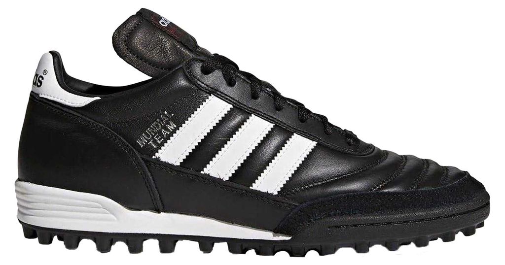 Adidas - "Mundial Team" Künstlicher Boden Fußballschuhe für Herren, Leder, Flach GT23697 (44,5 EU) (Schwarz/Weiß)