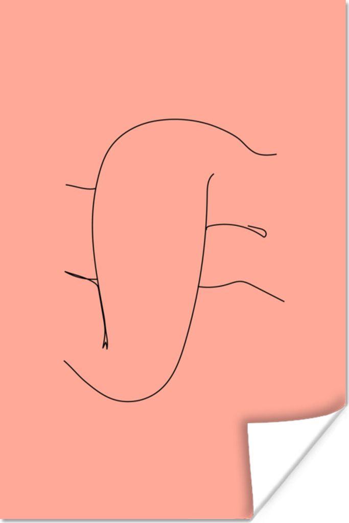 MuchoWow Poster Frau - Beine - Strichzeichnung 20x30 cm - Papierdruck