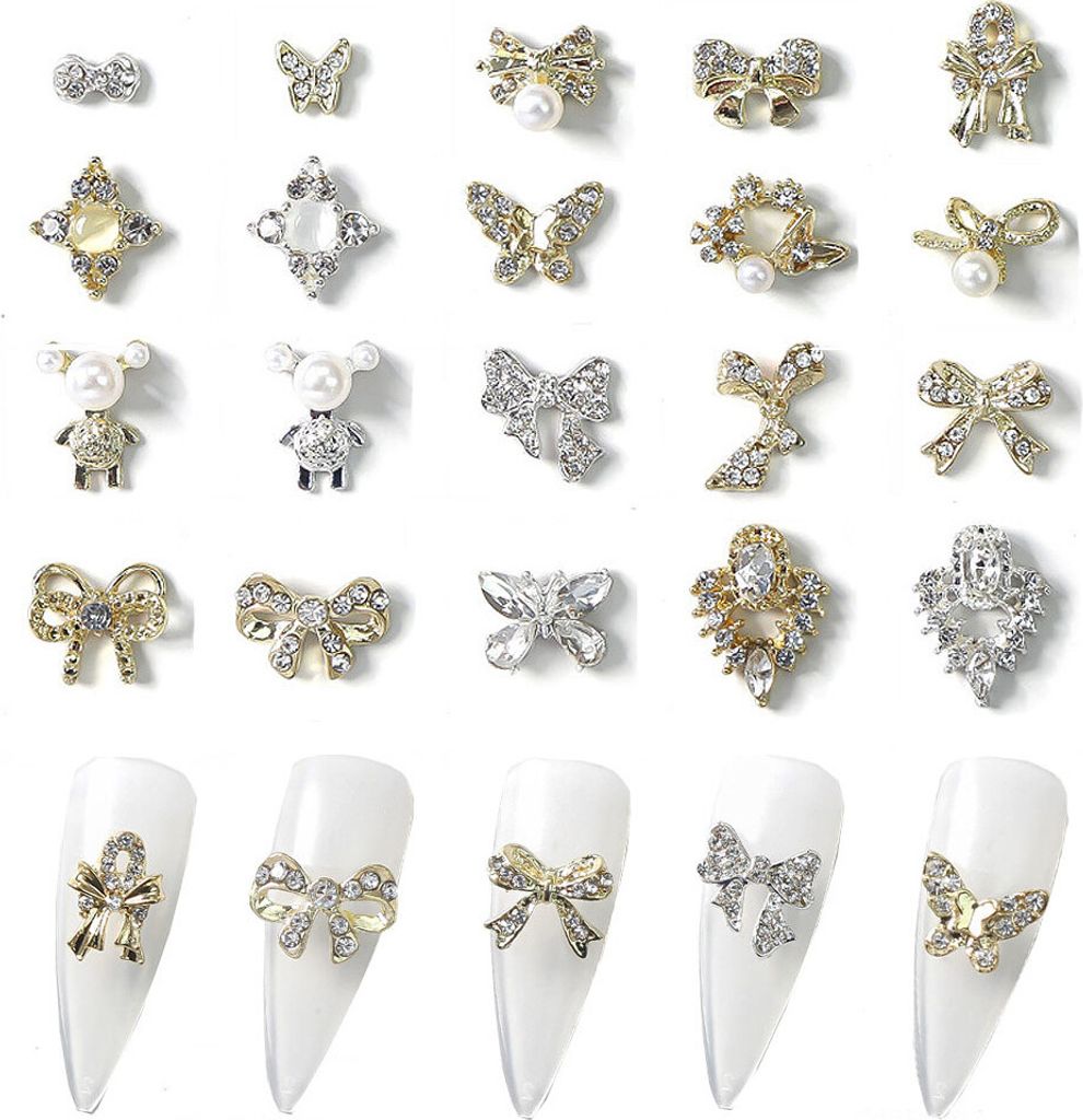 60 Stück Charms Schmetterling Metalllegierung 3D Luxus Produktbild 
