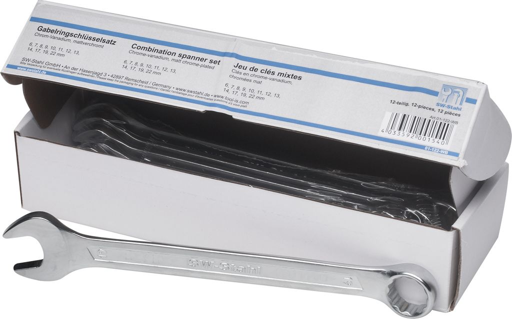 SW-Stahl 01-122-WB Gabelringschlüsselsatz CV 12-teilig