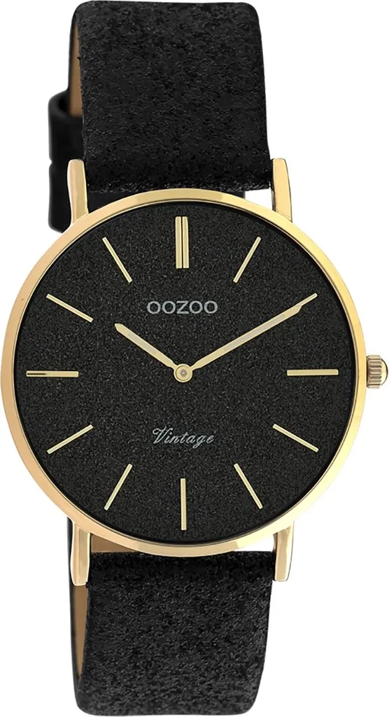 Orologio Oozoo Vintage C20204 Donna - Quadrante Nero e Oro 32mm