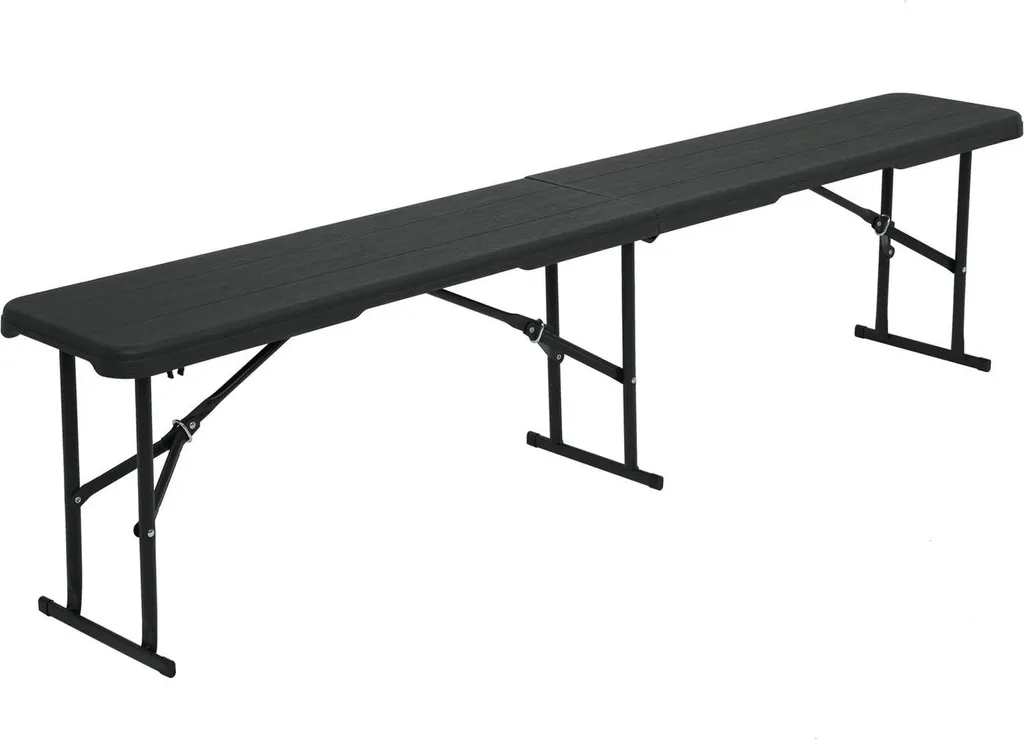 Banc extérieur pliant 180 cm gris foncé avec structure renforcée