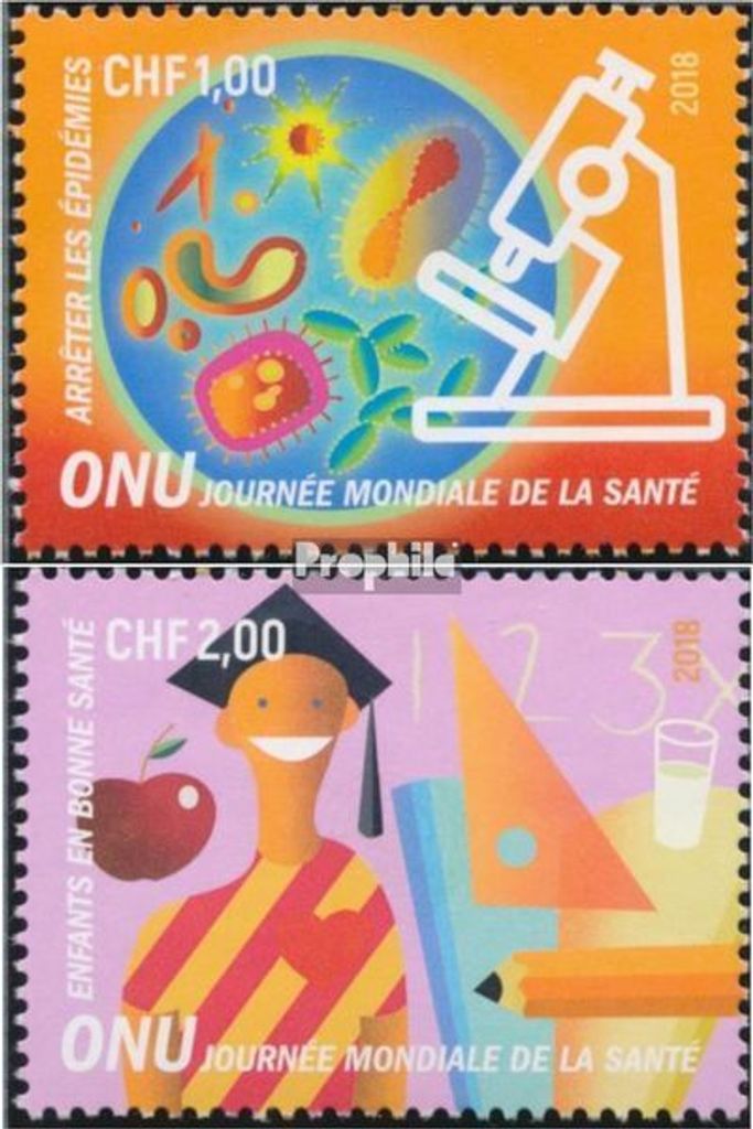 Briefmarken UNO - Genf 2018 Mi 1029-1030 (kompl.Ausg.) postfrisch Weltgesundheitstag