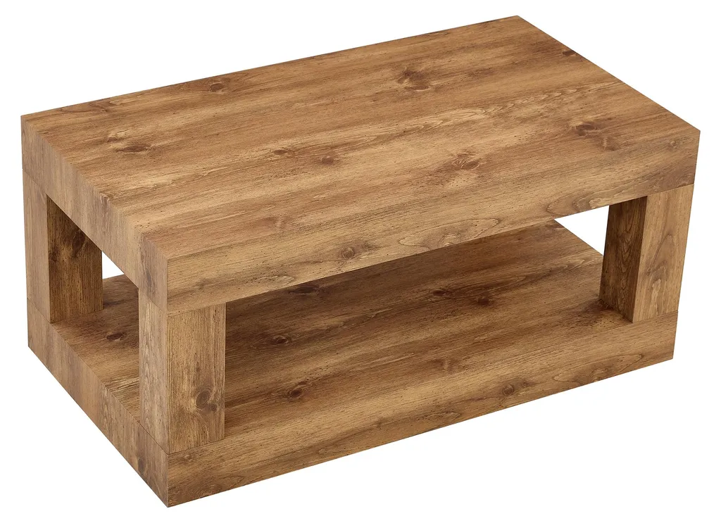 Table basse stable et durable en MDF avec double plateau de 100 cm