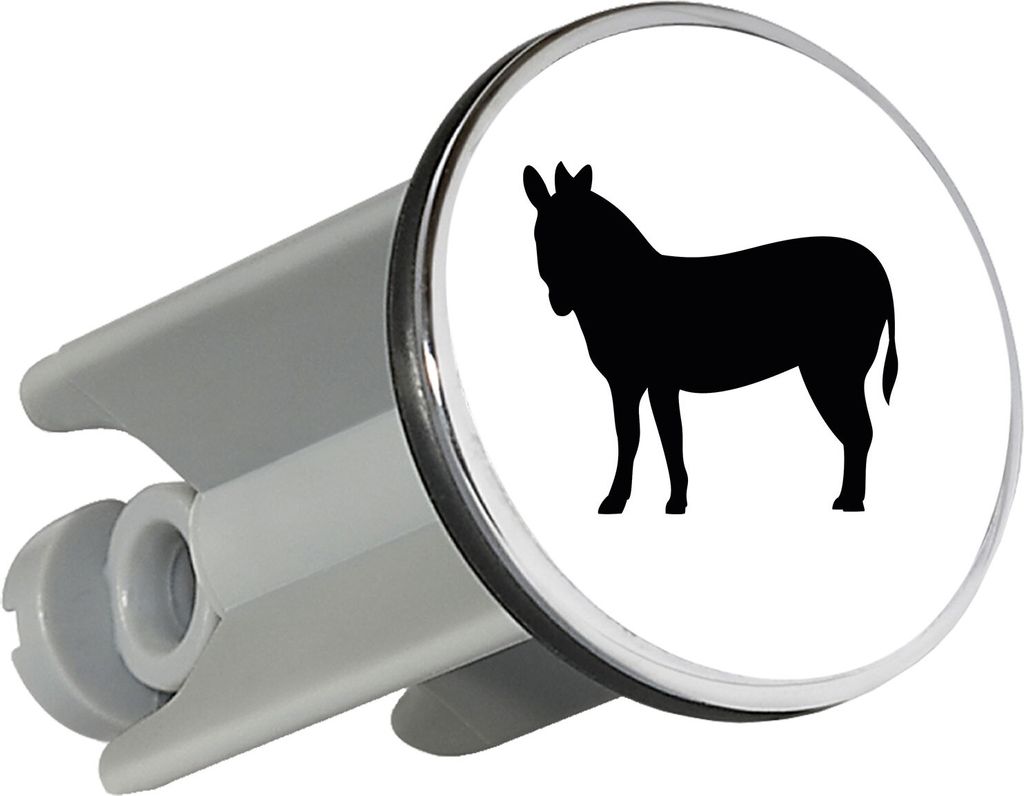 Huuraa Waschbeckenstöpsel Esel Silhouette 4cm höhenverstellbar Abflussstopfen Geschenkidee