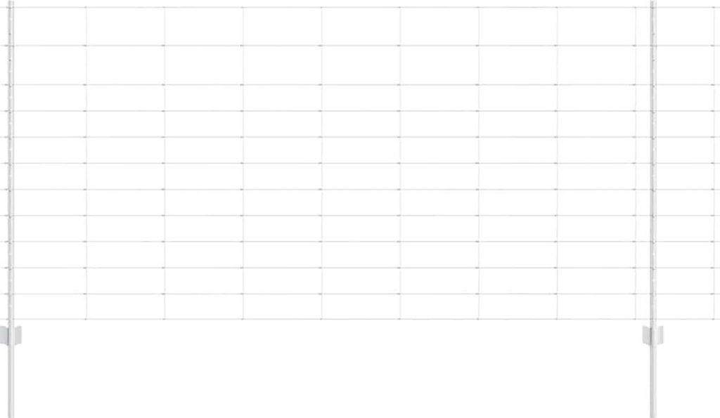 vidaXL Zaun mit Pfosten Silber 1,2 x 25 m Stahl