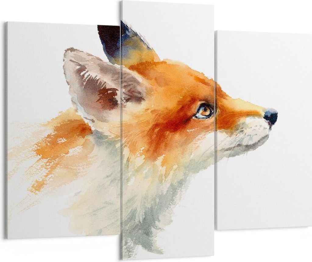 Bild auf Leinwand - Leinwandbild - Fuchs Tier Natur - 130x100cm - Wand Bild - Wanddeko - Leinwanddruck - Bilder - Kunstdruck - Wanddekoration - Lei...