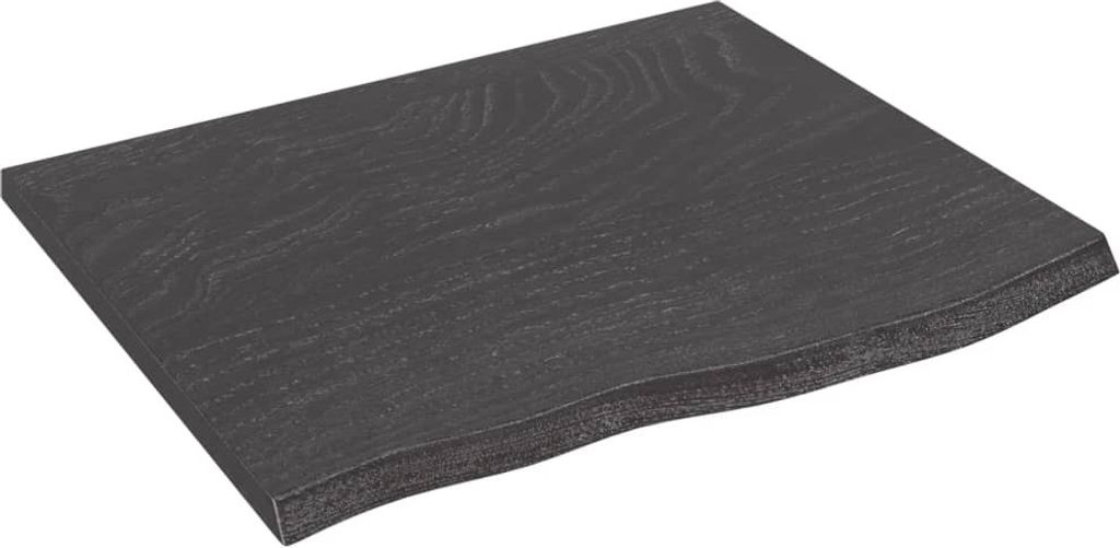 The Living Store Wandregal Dunkelbraun 60x50x2 cm Massivholz Eiche Behandelt