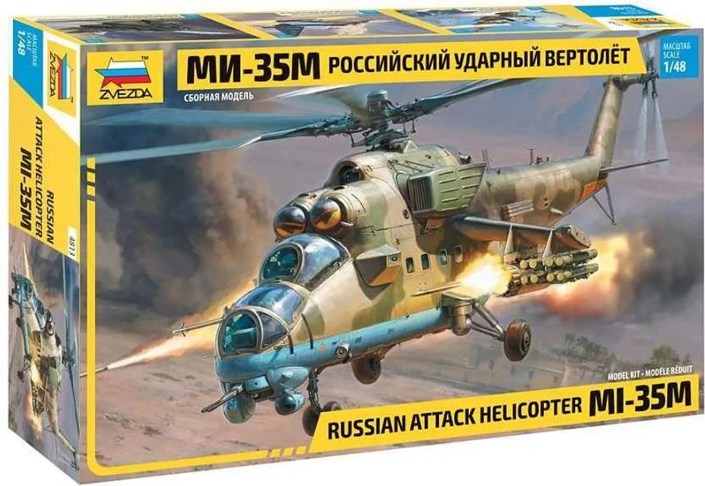 Hélicoptère 4813 MIL Mi-35 M Hind E 1:48 avec détails cockpit et armes