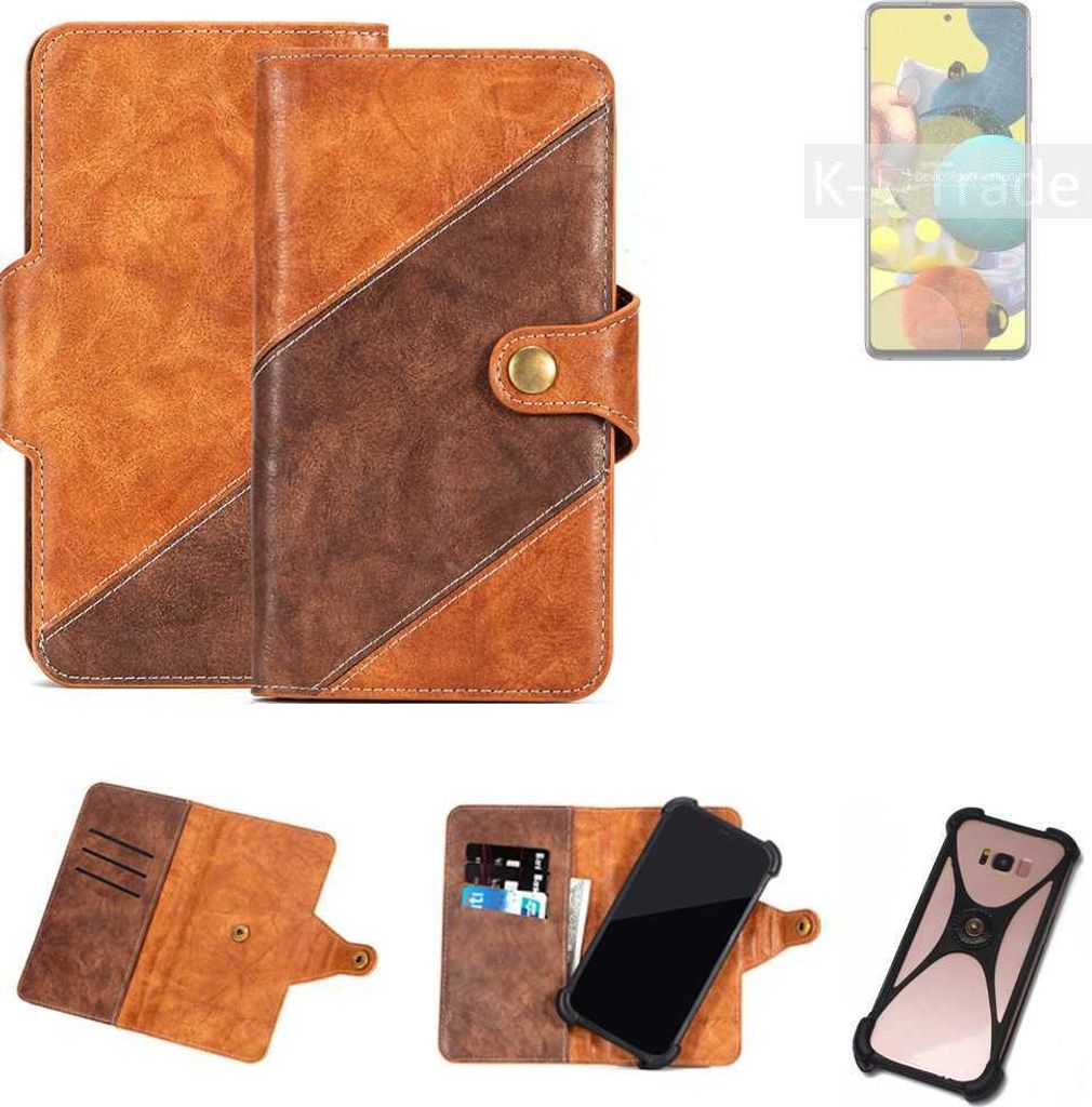 K-S-Trade Handyhülle Schutzhülle Bookstyle Case Wallet-Case kompatibel mit Oppo A93 5G Cover Klapphülle Kantenschutz Smartphone dunkelbraun braun