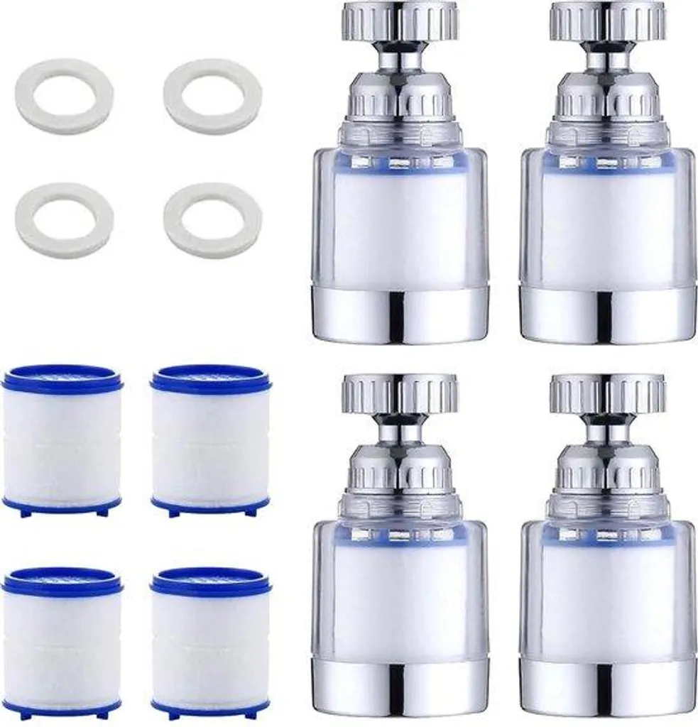 Mousseur de Robinet Filtre Rotatif Transparent Anti-impuretés - 4pcs