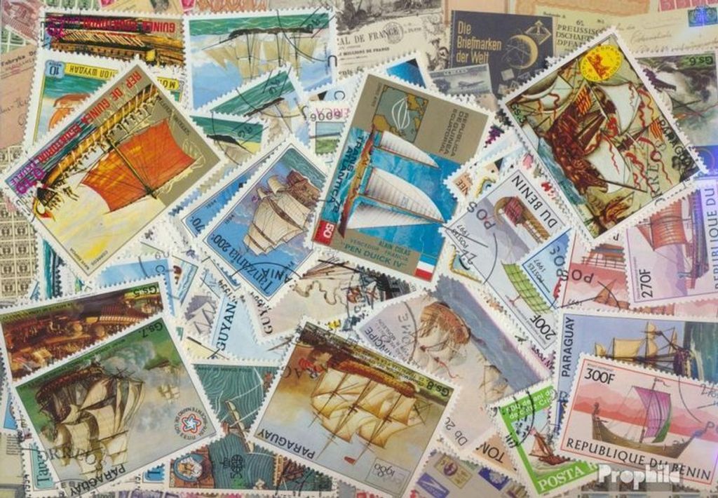 Briefmarken Motive 200 verschiedene Segelschiffe Marken