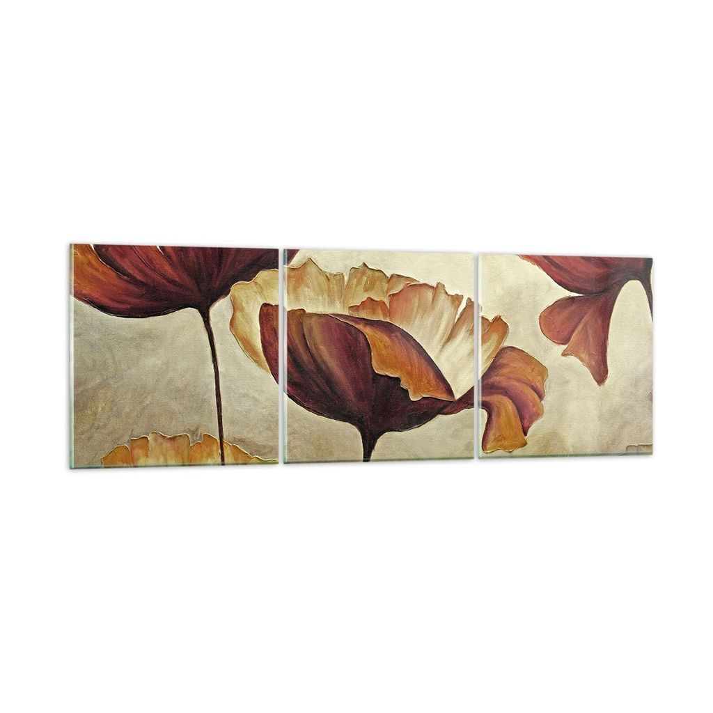 Bilder auf glas - Mohn Blume Wiese - 120x40cm - Glasbilder - Wandbilder - Kunstdruck - zum Aufhängen bereit - Wanddekoration aus Glas - Glas Bilde...