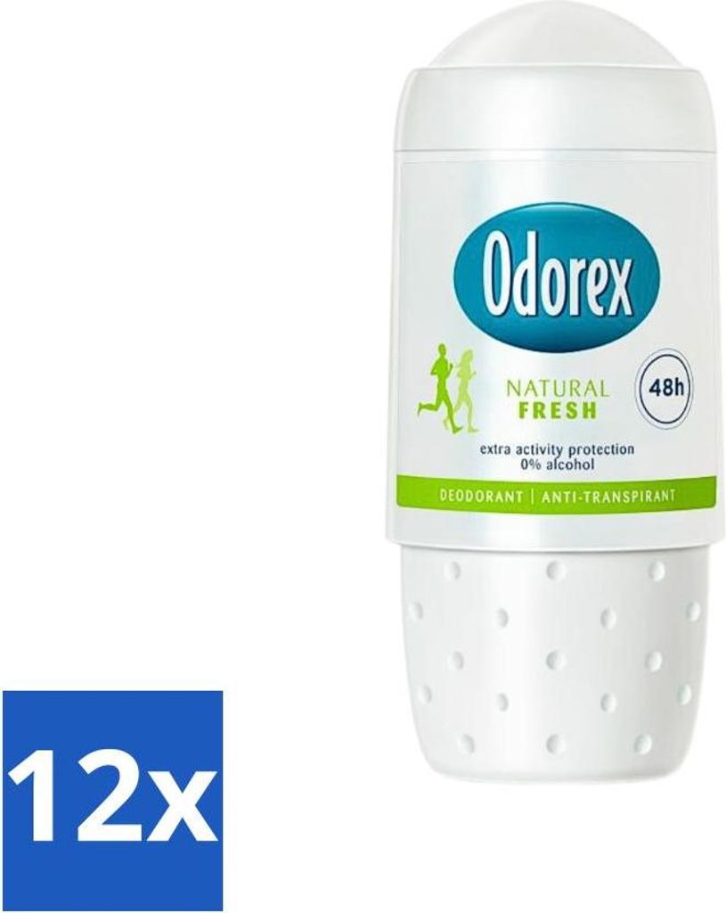 Odorex - Deoroller - Natürlich Frisch - Frisch & Natürlich - 50 ml - Vorteilspack - 12 Stücke