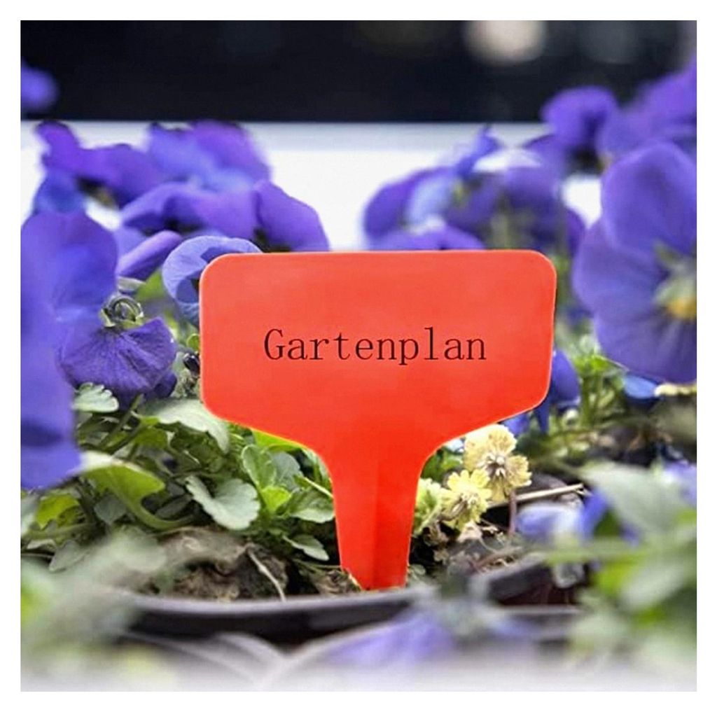 Pflanzenschild 100 Stück Gartenschilder aus PVC-Kunststoff (Rot)