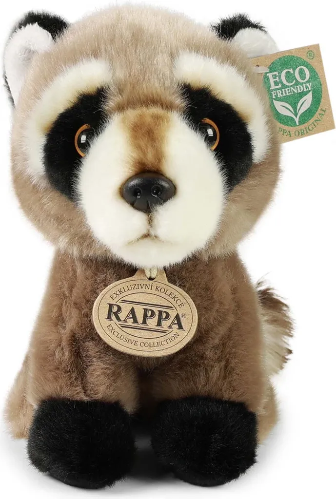 Petite peluche raton laveur 18 cm douce avec queue annelée grise - 6