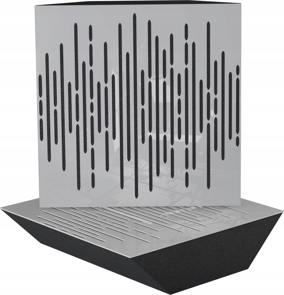 2-Stück Eck-Akustik-Bassfalle für Aufnahmestudio |WAVE 50x50x10cm | Absorption und Diffusion | Farbe: Weiß glänzender Kunststoff
