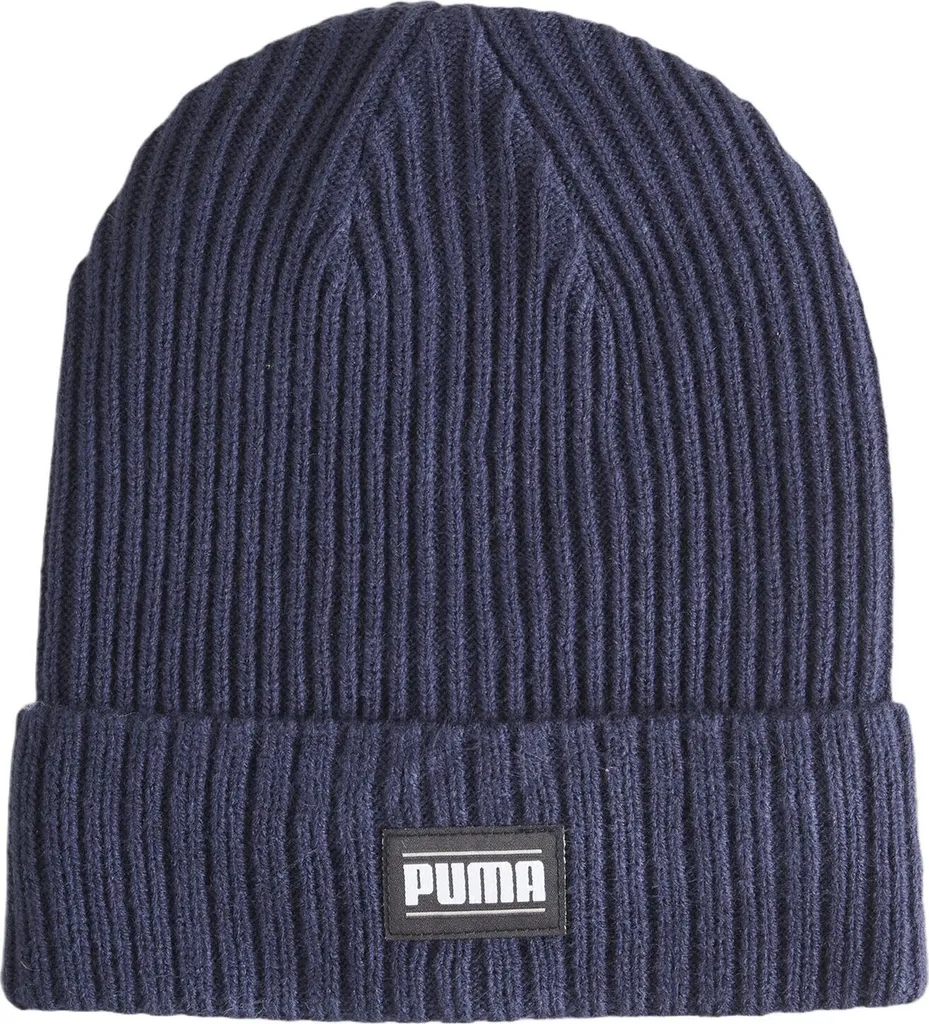 Bonnet PUMA bleu marine pour le sport et l'hiver Ribbed Classic Beanie