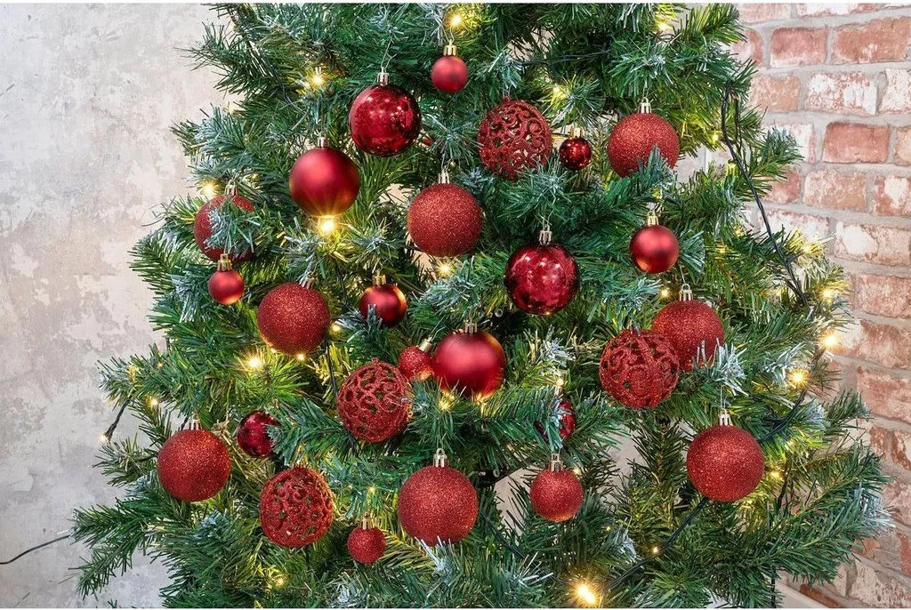 Lot de 35 boules de Noël 6 cm incassables pour décoration de fête - 15