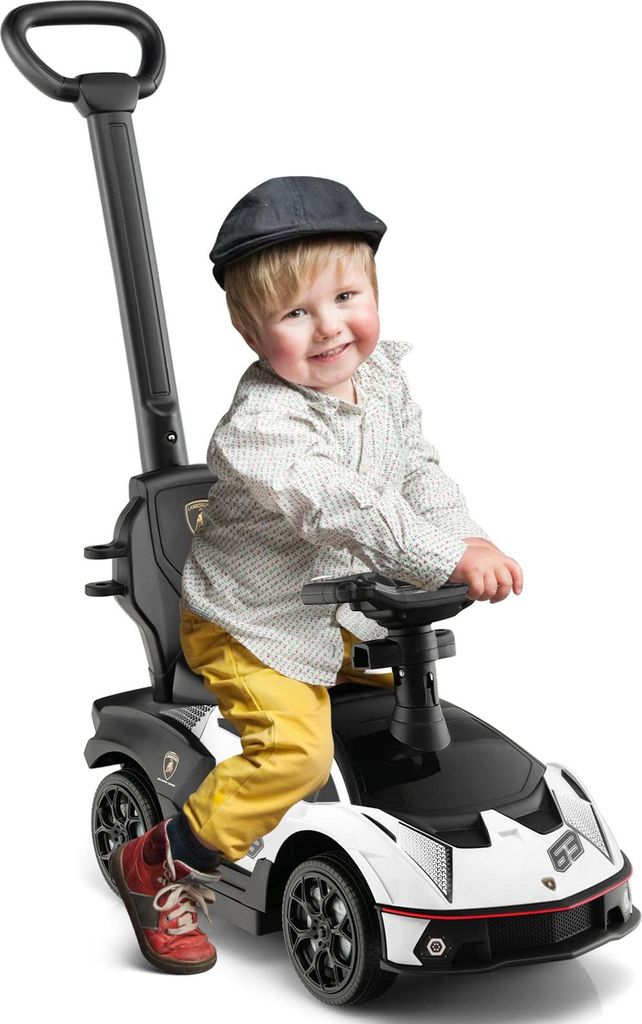 GOPLUS Rutscher Lamborghini, 3 in 1 Fahrspielzeug mit Stauraum unter dem Sitz, Hupe & ausziehbarer Fußstütze, Spielzeug für Kinder von 1 bis 3 J...