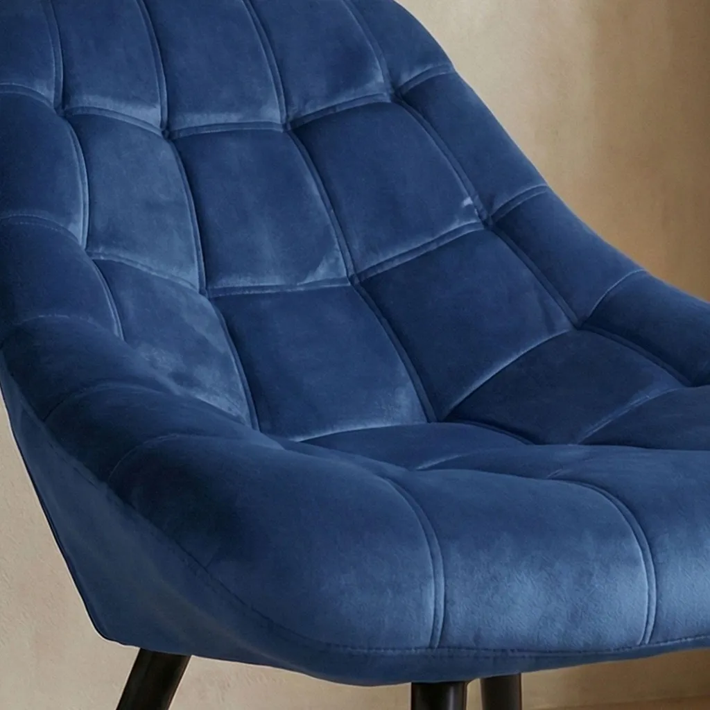 Fauteuil Confortable Velours Bleu Danios - Solution Déco Salon Design - 6