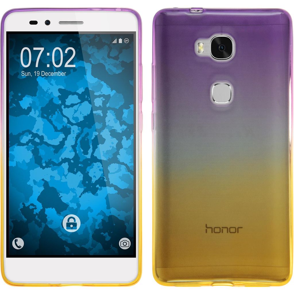 PhoneNatic Case kompatibel mit Huawei Honor 5X - Design:05 Silikon Hülle Ombrè + 2 Schutzfolien