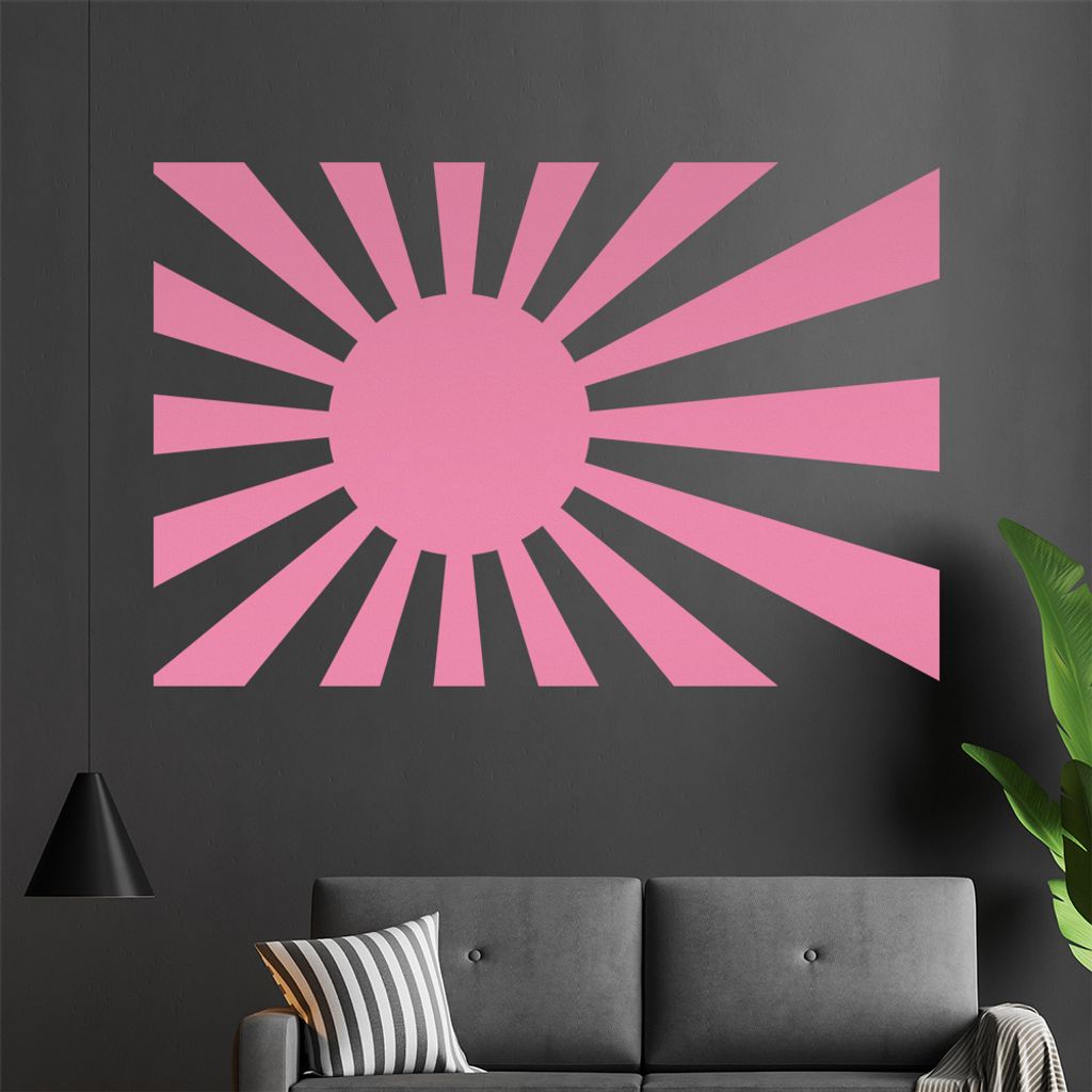 Japan Flagge Wandtattoo in 6 Größen - Wandaufkleber Wall Sticker - Dekoration, Küche, Wohnzimmer, Schlafzimmer, Badezimmer