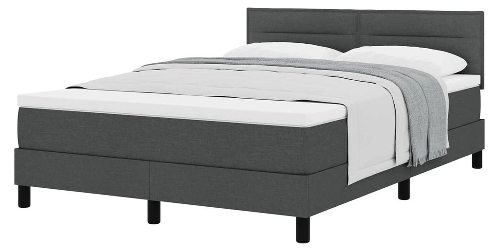 Boxspringbett mit Matratze Dunkelgrau 160x200 cm Stoff