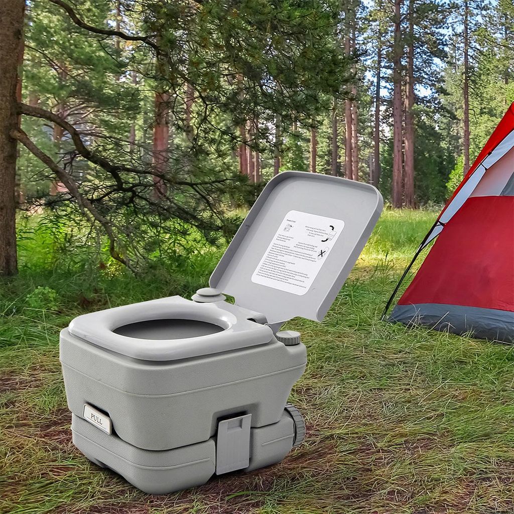 Campingtoilette max. Tragkraft bis 200 kg Faltbare Reisetoilette Trockentrenntoilette für Camping und Wandern 10L Grau