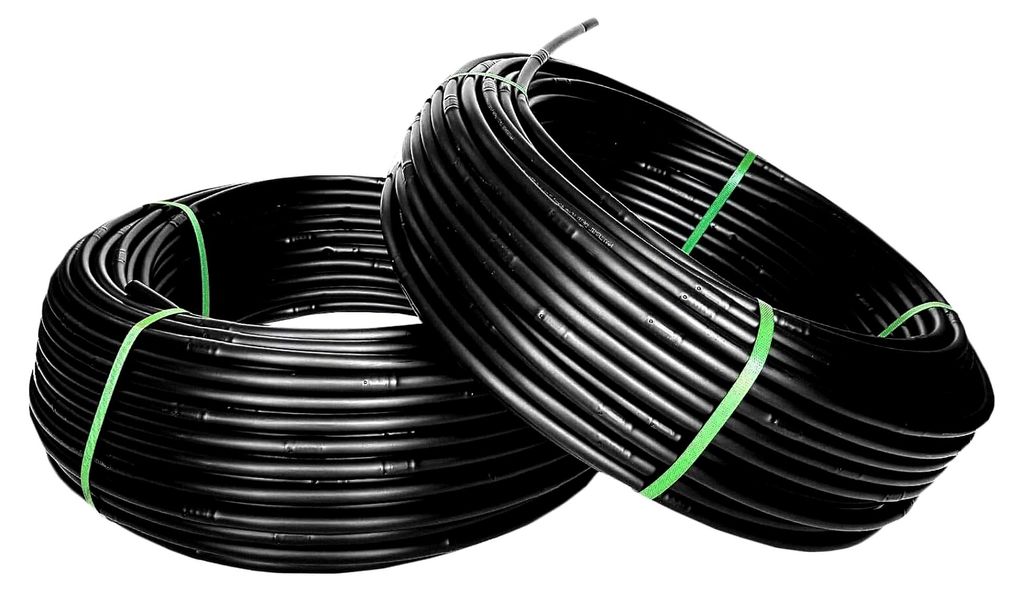 Tropfschlauch 16mm mit integrierten Tropfern – 100m | Bewässerungsrohr für Garten, Beete und Gewächshäuser | Effiziente Bewässerung – UV-b...