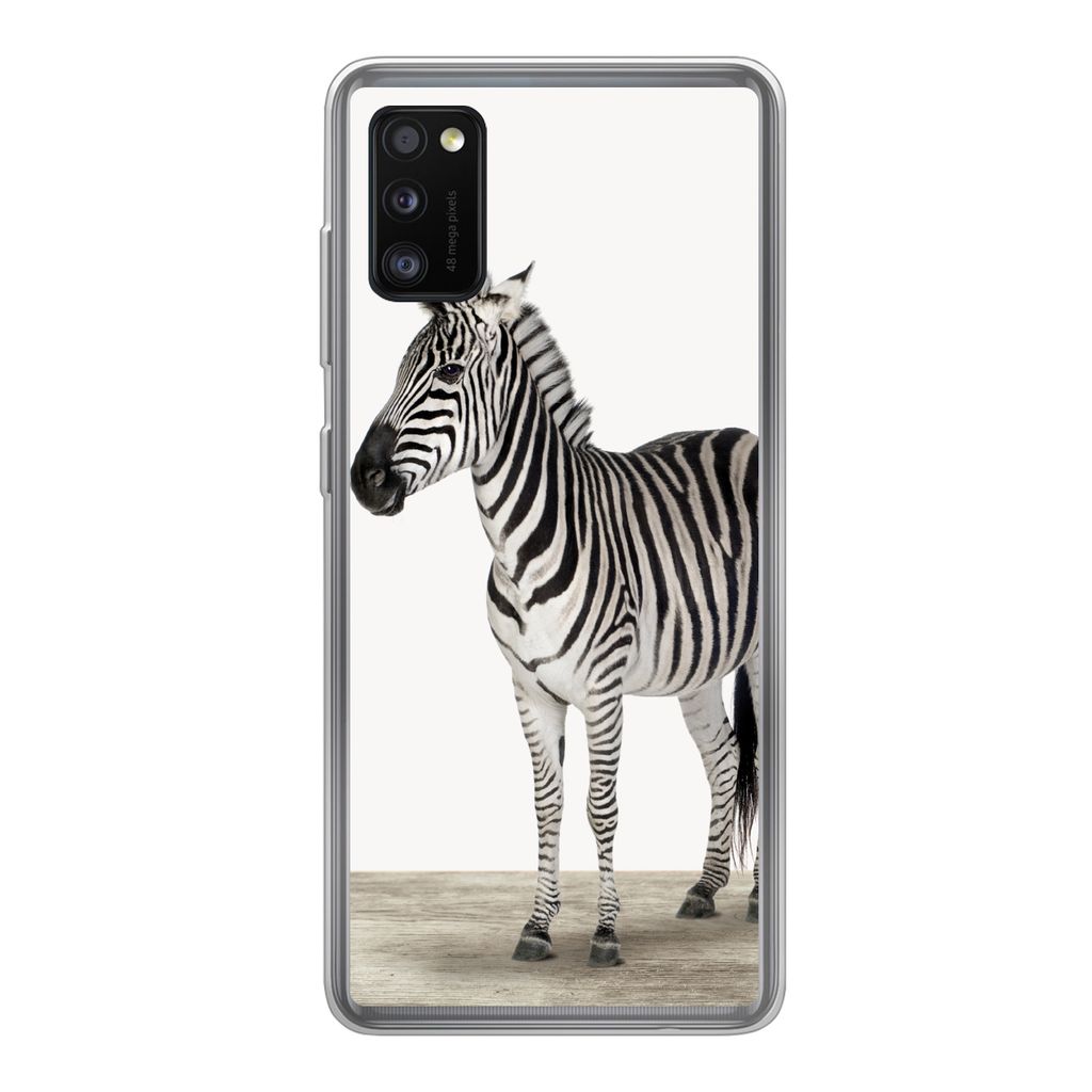 MuchoWow Handyhülle Schutzhülle Hülle für Samsung Galaxy A41 Zebra - Mädchen - Tiere - Kinder - Jungen Silikon Softcase Handy Hülle - Mobil...