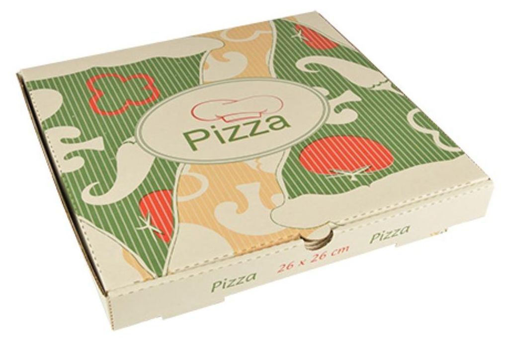Papstar Pizzakarton pure eckig 26 x 26 x 3cm mehrfarbig 100 Stück