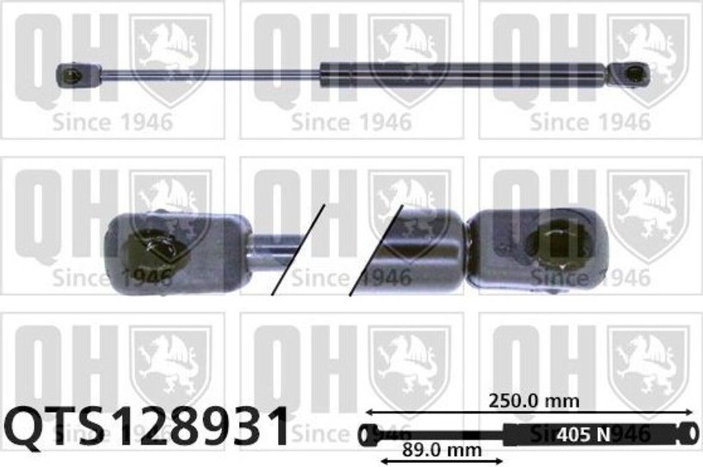 QUINTON HAZELL QTS128931 Gasfeder Heckklappendämpfer für MAZDA 3 Stufenheck (BK) 250mm