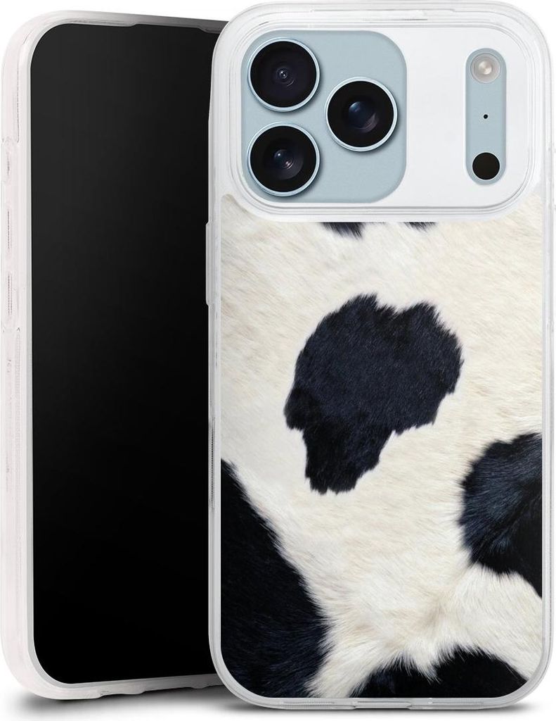 DeinDesign Slim Hülle für Apple iPhone 17 Pro Silikon Case Ultra Dünn Handyhülle Animal-Look Animalprint Kuhfell