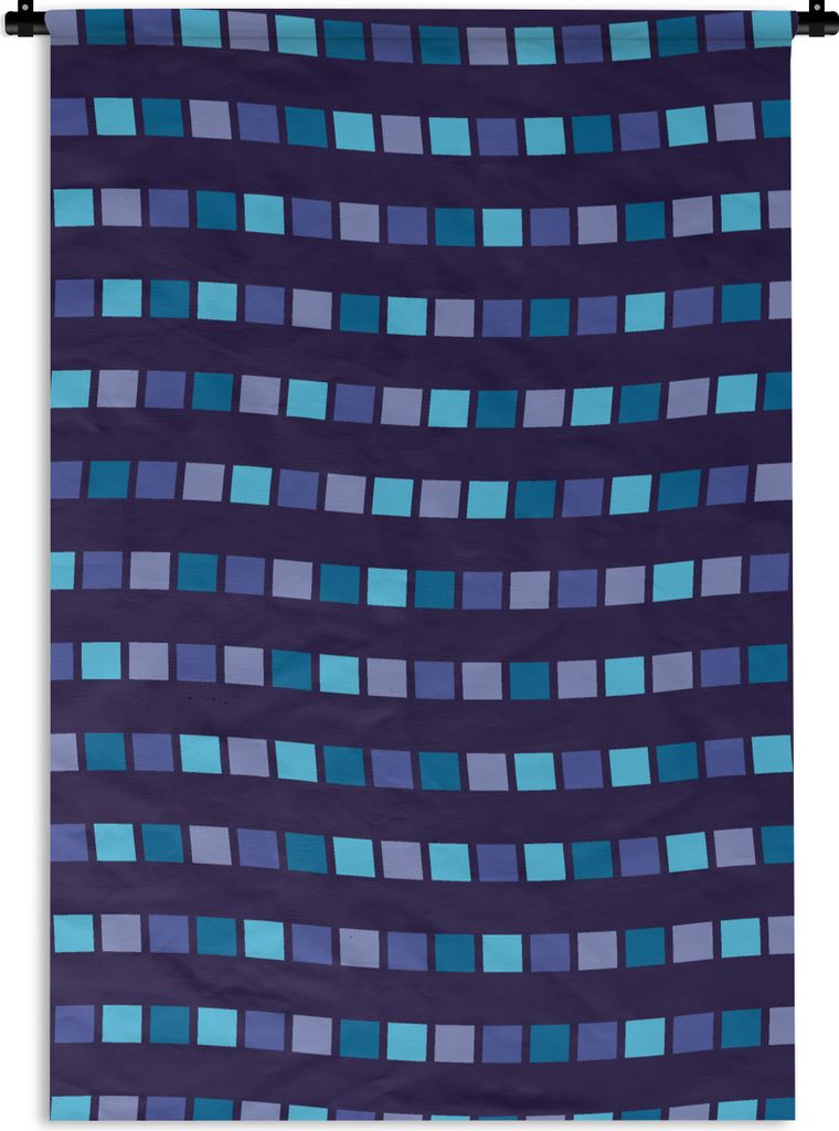 MuchoWow Wandteppich Wandbehang Blöcke - Wellen - Muster 60x90 cm Tapisserie Dekoration Wandtuch - Foto-Teppich - Abwaschbar