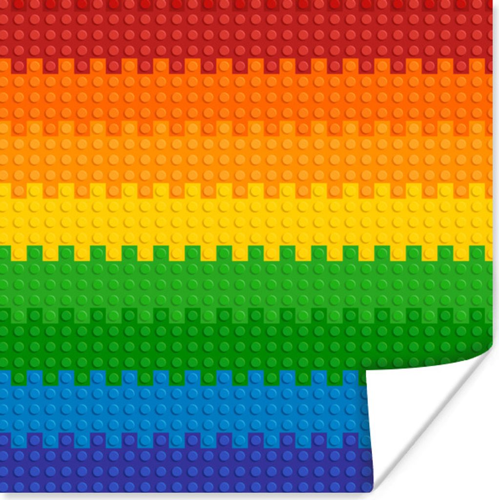 MuchoWow Poster Lego - Patoon - Regenbogen 100x100 cm - Babyzimmer