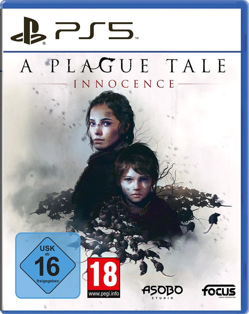 The cover art for the video game 'A Plague Tale: Innocence' for PlayStation 5.