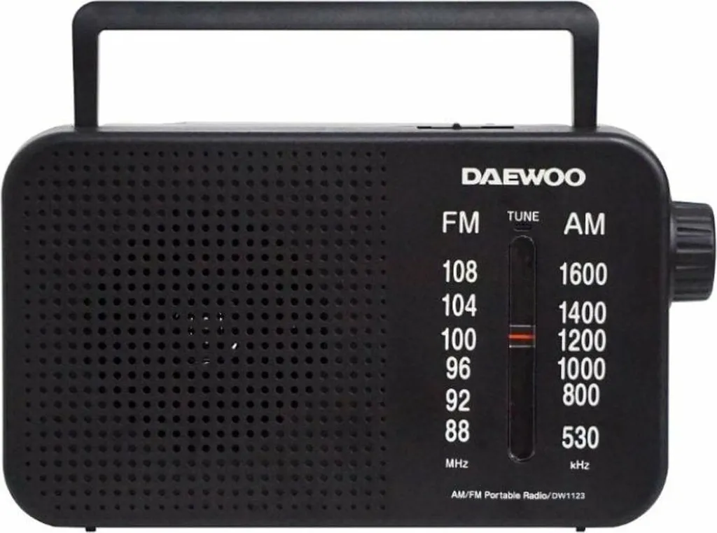 Daewoo DW1123 Radio Portable Noire Analogique avec Antenne Télescopique