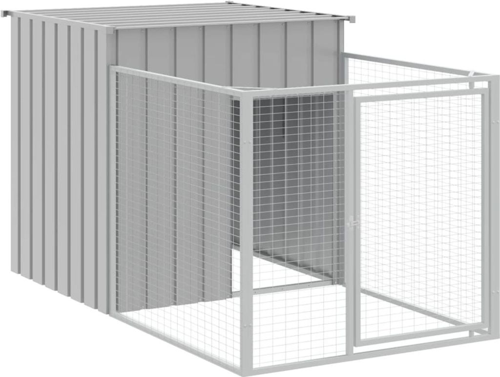 vidaXL Buda dla psa z wybiegiem Jasnoszara 110x201x110 cm Zdjęcie produktu 