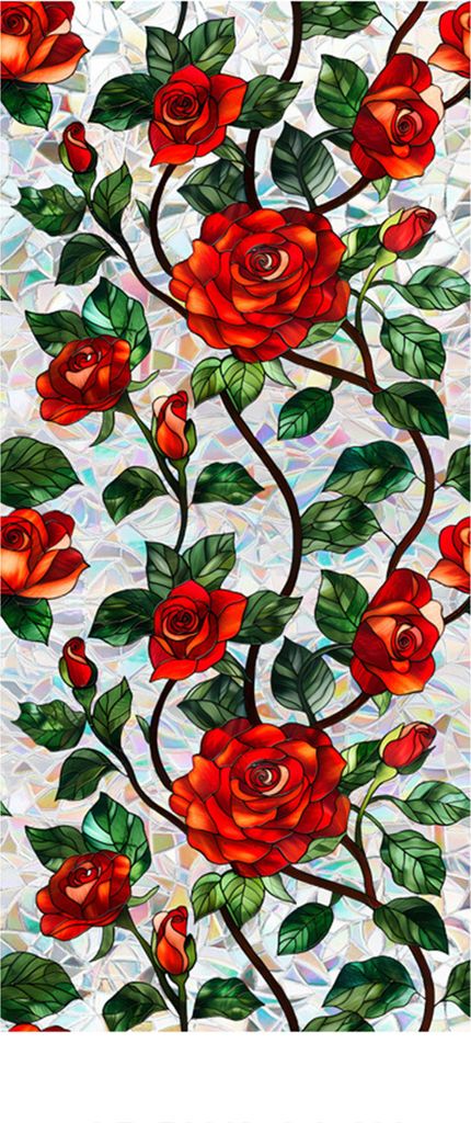 Sichtschutzfolie für Fenster mit Blumenmotiv, doppelseitig, Buntglas, Regenbogen-Fensterfolie, Sonnenschutz, statische Abdeckung, Haftaufkleber, d...